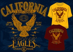 t-shirt graphics,california eagles