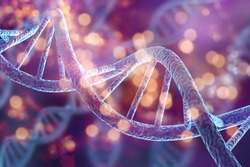 Human cell biology DNA strands molecular structure illustration