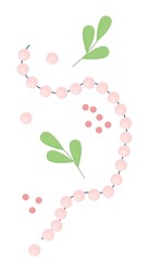 Necklace with leaves and berries semi flat color vector objects. Editable elements. Full sized items on white. Simple cartoon style illustration for web graphic design and animation