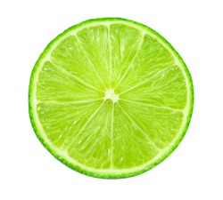 lime sliced isolated on a white background.