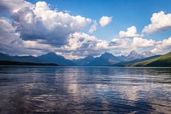 Lake McDonald in Glacier National Park at the Rocky Mountains of Montana.
