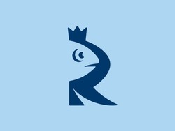 The royal fish and the letter R. Can be used for your business logo.