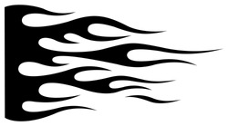 Tribal hotrod muscle car silhouette flame graphic for car hoods and sides. Can be used as decals, mask and tattoos too.