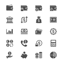 Financial management flat icons