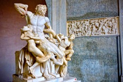 Zeus sculpture front view. The Vatican museum, Rome, Italy