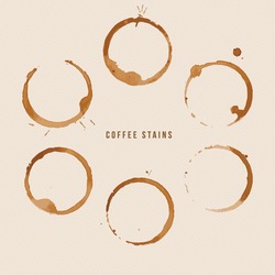 Vector coffee cup stains set