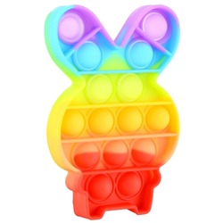 Pop it silicone rainbow anti-stress toy isolated on white background. Simple dimple, popular modern stress relief toys for adults and children. Fidget kid toy, Pop Bubble Fidget.