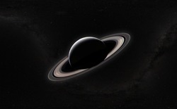 the planet saturn with spinning ring in the outer space and milky way galaxy stars background elements of this image furnished by nasa