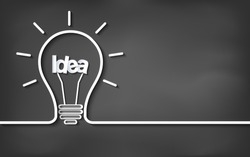 Creative idea light bulb icon. on blackboard background. vector illustration