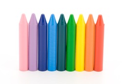 pink, purple, blue, cyan, green, yellow, red, orange pencils