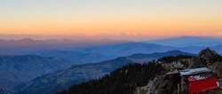 Orange Sky during Sunset, Churdhar Trail, Churu Ka Tibba, Chureshwar Temple, Sirmaur, Himachal Pradesh, India