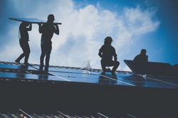 Installing a Solar Cell on a Roof, Shadow image