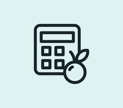 Calorie calculator icon line isolated on clean background. Calorie calculator icon concept drawing icon line in modern style. Vector illustration for your web mobile logo app UI design.