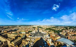 Bird's-eye view of Vatican City, the Makkah of Catholics. I took the shot from the top of the St. Peter's Basilica's Dome. 