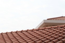 a Bright red roof tiles pattern and seamless background