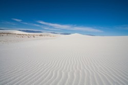 White Sands desert national monument sand dune shaps at Tularosa Basin New Mexico, USA