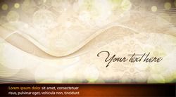 Elegant Wavy Design | Abstract Vector Card | Seamless Damask Vector Texture in the Background