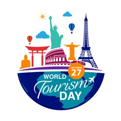 World Tourism Day logo template vector illustration