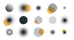 vector illustration. set of different circle geometry design. circle of different shapes for design creative