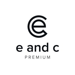 e and c logo icon vector template