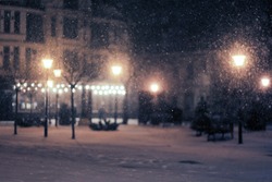 snowy night alley