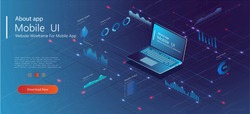 	
Online statistics and data Analytics.Digital money market, investment, finance and trading. Perfect for web design, banner and presentation. Isometric vector illustration.