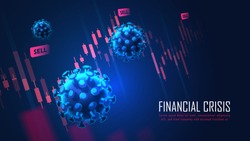 Global Financial crisis from virus pandemic graphic concept suitable for financial investment or Economic webpage, banner, presentation, Vector illustration