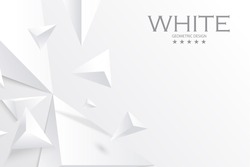 Abstract white geometric 3D background. Vector Illustration