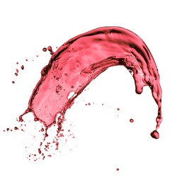red wine splash, isolated on white background