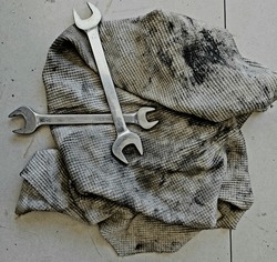 High quality image of an oily rag, hazardous waste to the environment.