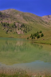southern side of Saint Ann Lake in Queyras, in summer