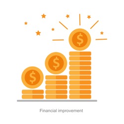 financial high return on investment, easycredit, Income increase, investment strategy plan, fund raising or revenue growth interest rate, loan installment and credit money, vector flat icon