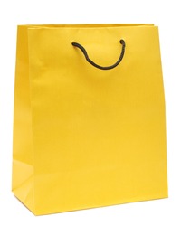 yellow shopping bag isolated on white background
