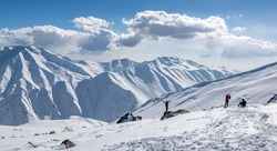 Winter season, Gulmarg is a town, a hill station, a popular tourist and skiing destination, Kashmir, India