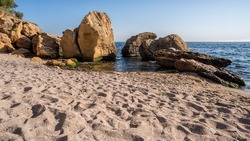 The coastline of the Black Sea consists not only of sandy beaches, but also of rocky slopes.