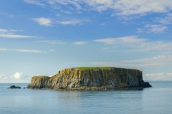 Sheep Island on the Causeway Coast in County Antrim in Northern Ireland