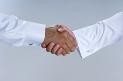 Saudi Arab Businessmen Hands Shaking, Making Agreement and Welcoming Closeup