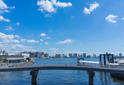 Scenery of the small boat terminal of Tokyo Takeshiba