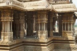 Musical pillars. Maha Mandapa, Vitthala Temple complex, Hampi, Karnataka.