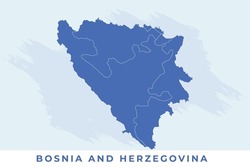 National map of Bosnia and Herzegovina, Bosnia and Herzegovina map vector, illustration vector of Bosnia and Herzegovina Map.