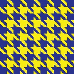 Seamless pattern with Yellow-blue Houndstooth. Vector seamless pattern. Pied-de-poule vector image. Geometric seamless pattern. Black and white houndstooth background.