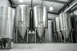 brewery metal structures in the premises for the production of beer