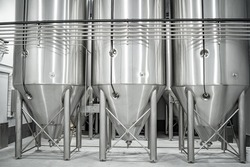 brewery metal structures in the premises for the production of beer
