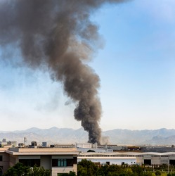 Chemical factory fire and environmental damage