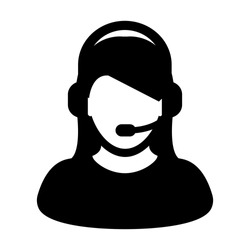 Customer Service Icon - User With Headphone Vector illustration