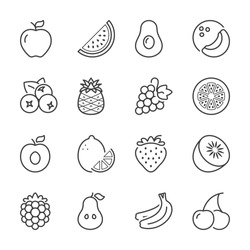 Black and White Fruit Vector Icons - Free Stock Photo by Sara on ...