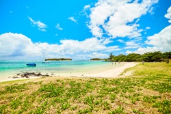 Blue Bay Marine Park , coastline of mauritius island	
