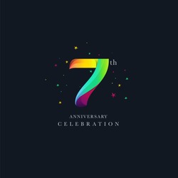 7th Anniversary Logo Design, Number 7 Icon Vector Template.


