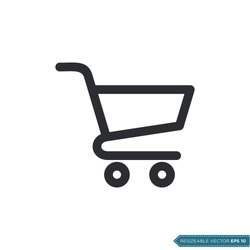 Trolley Cart Icon Vector Template Flat Design