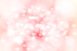 Bokeh abstract pink background with heart.